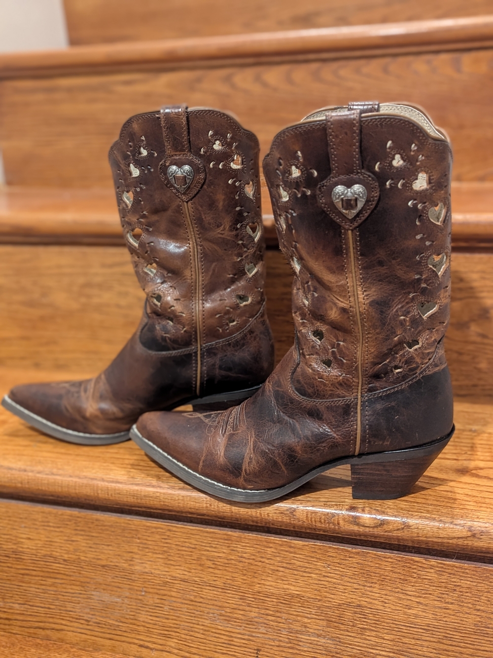Vintage Durango Heart Concho Western Cowboy Boots